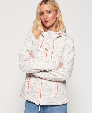 Superdry Hooded Sherpa SD-Windtrekker Női Kabát Szürke/Rózsaszín | GYTAC1762